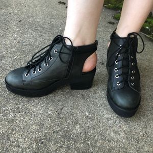 Free People Cutout Combat Boots